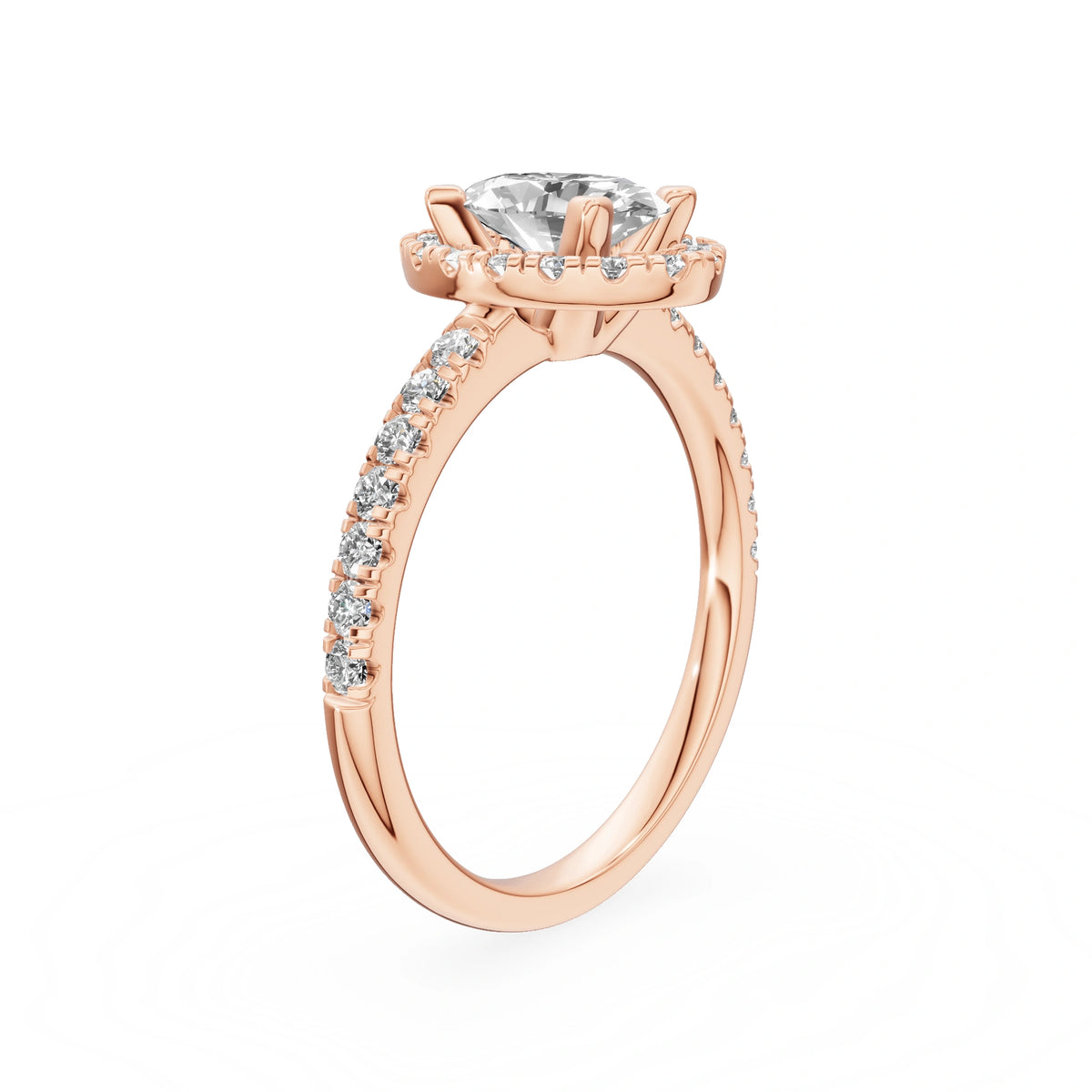 Bague de fiançailles en or rose 14K (585) - Gremari Seven Promise avec diamant cultivé en laboratoire de 1,00 ct, taille ovale