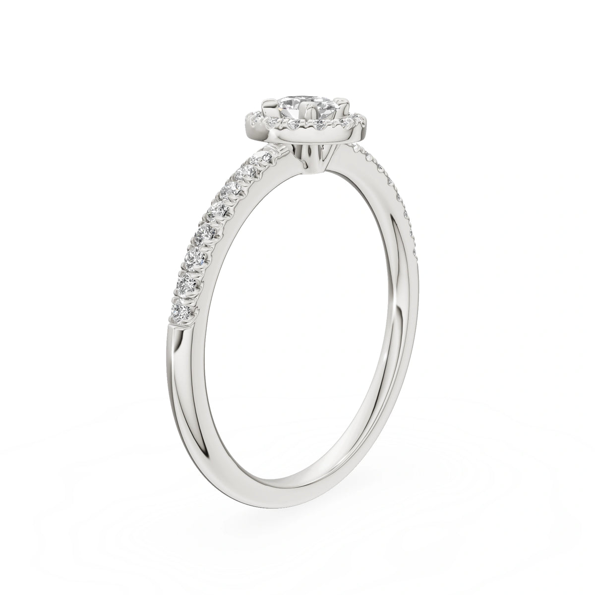 Bague de fiançailles en or blanc 14 carats (585) - Gremari Seven Promise avec diamant cultivé en laboratoire de 0,15 ct, taille ovale