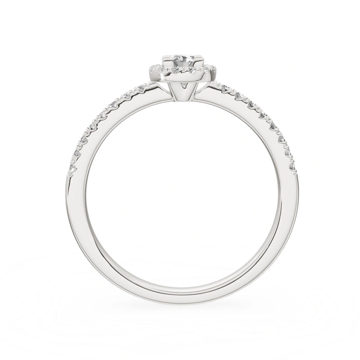 Bague de fiançailles en or blanc 14 carats (585) - Gremari Seven Promise avec diamant cultivé en laboratoire de 0,15 ct, taille ovale