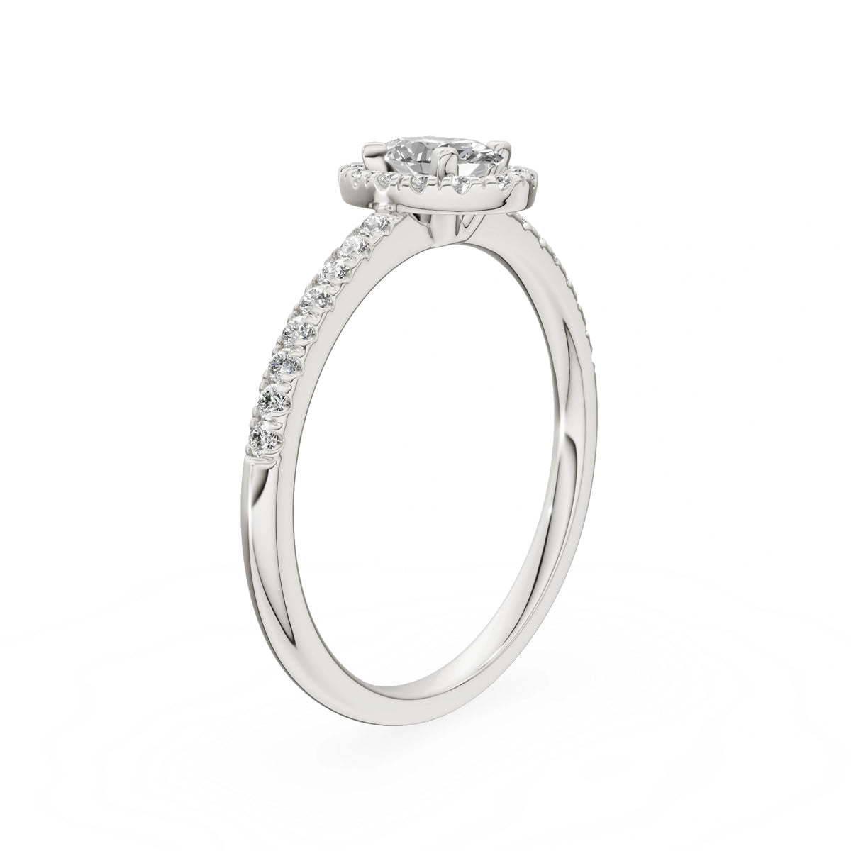 Gremari Seven Icon Verlobungsring aus Weißgold mit 0,30 ct Labordiamant – Oval