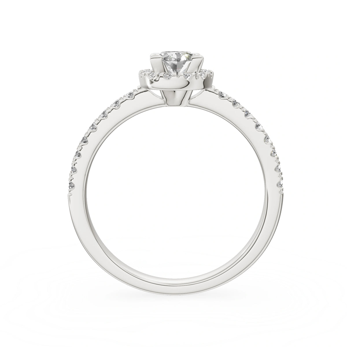 Gremari Seven Icon zásnubný prsteň z bieleho zlata s 0,50 ct lab-grown diamantom – Oval