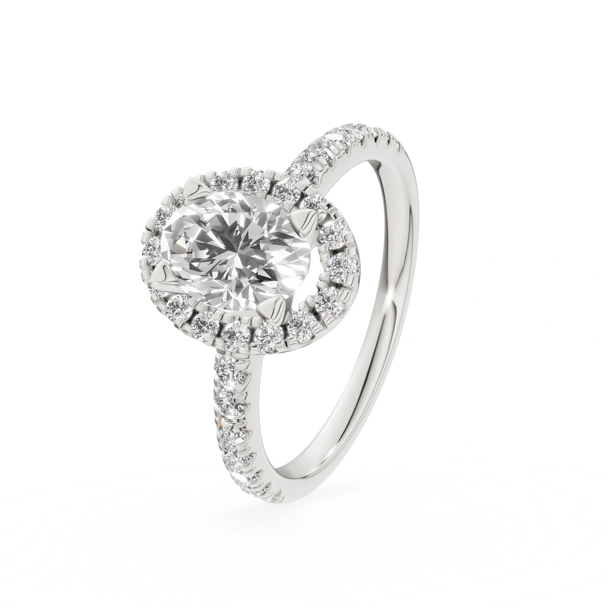 Gremari Seven Icon Verlobungsring aus Weißgold mit 1,00 ct Labordiamant – Oval