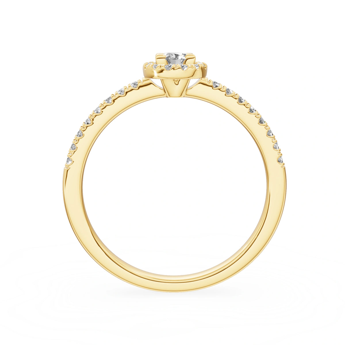 Gremari Seven Icon zásnubní prsten ze žlutého zlata s 0,15 ct lab-grown diamantem – Oval