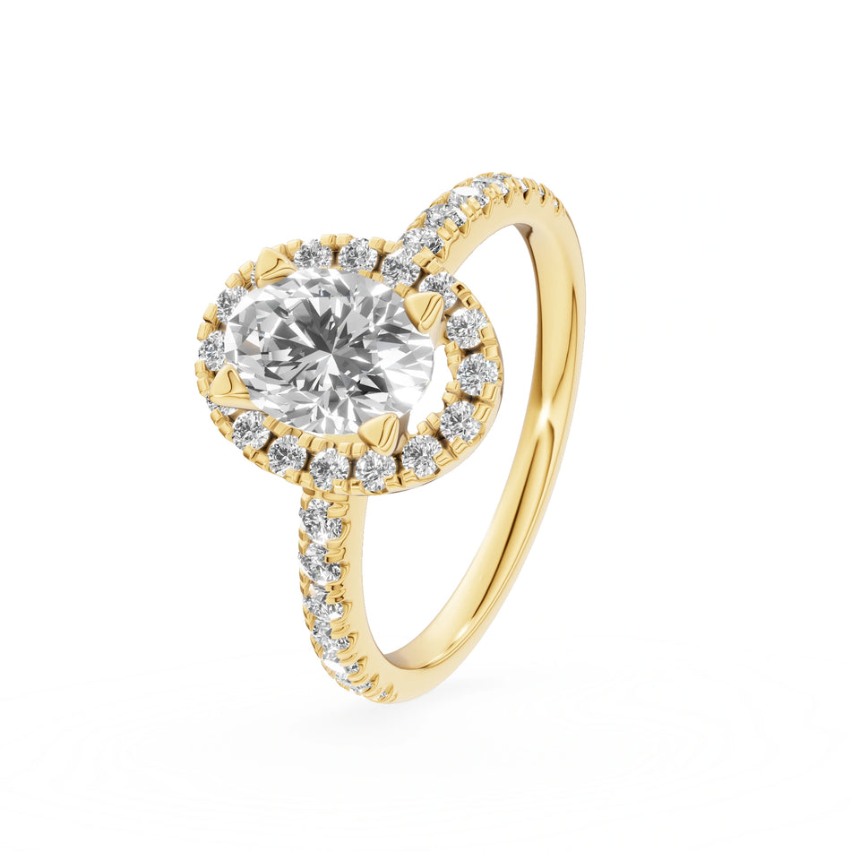 Gremari Seven Icon zásnubní prsten ze žlutého zlata s 1,00 ct lab-grown diamantem – Oval