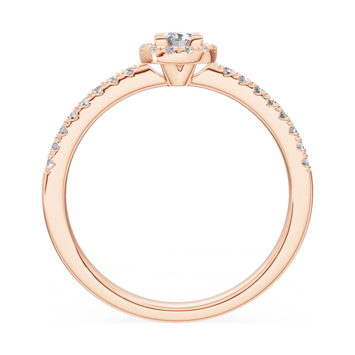 GREMARI Seven Icon oval-cut natural diamond engagement ring in 14K rose gold, 0.15 ct