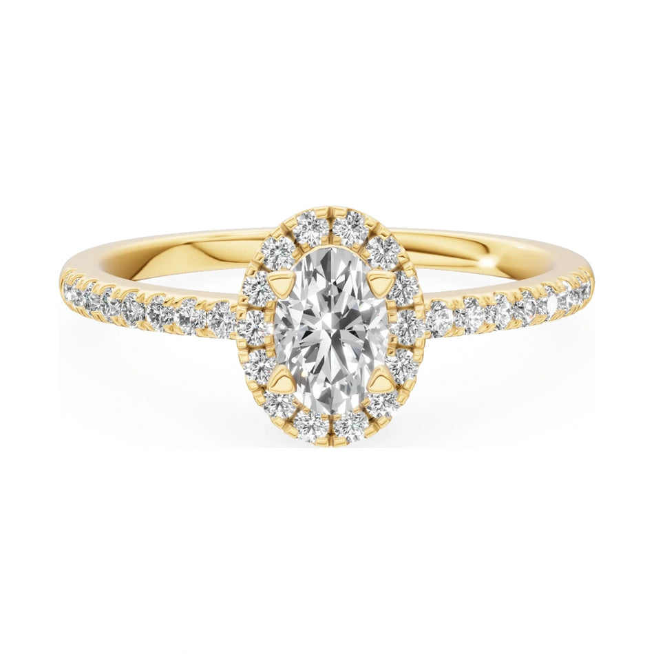 GREMARI Seven Icon 14K yellow gold engagement ring with 0.30 ct oval-cut natural diamond