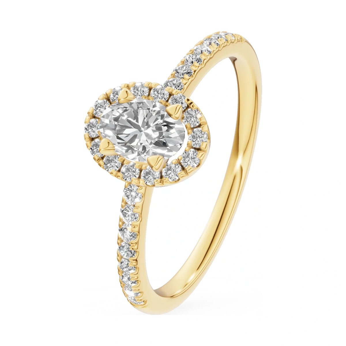 0.30 ct oval-cut natural diamond GREMARI Seven Icon engagement ring in 14K yellow gold