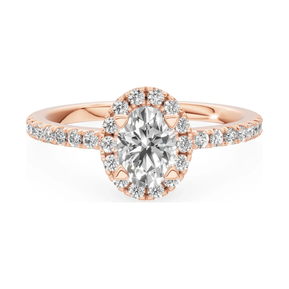 GREMARI Seven Icon 14K rose gold engagement ring with 0.50 ct oval-cut natural diamond