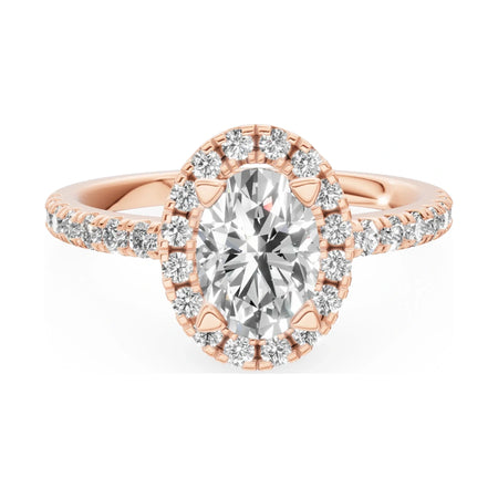GREMARI Seven Icon 14K rose gold engagement ring with 1.00 ct oval-cut natural diamond