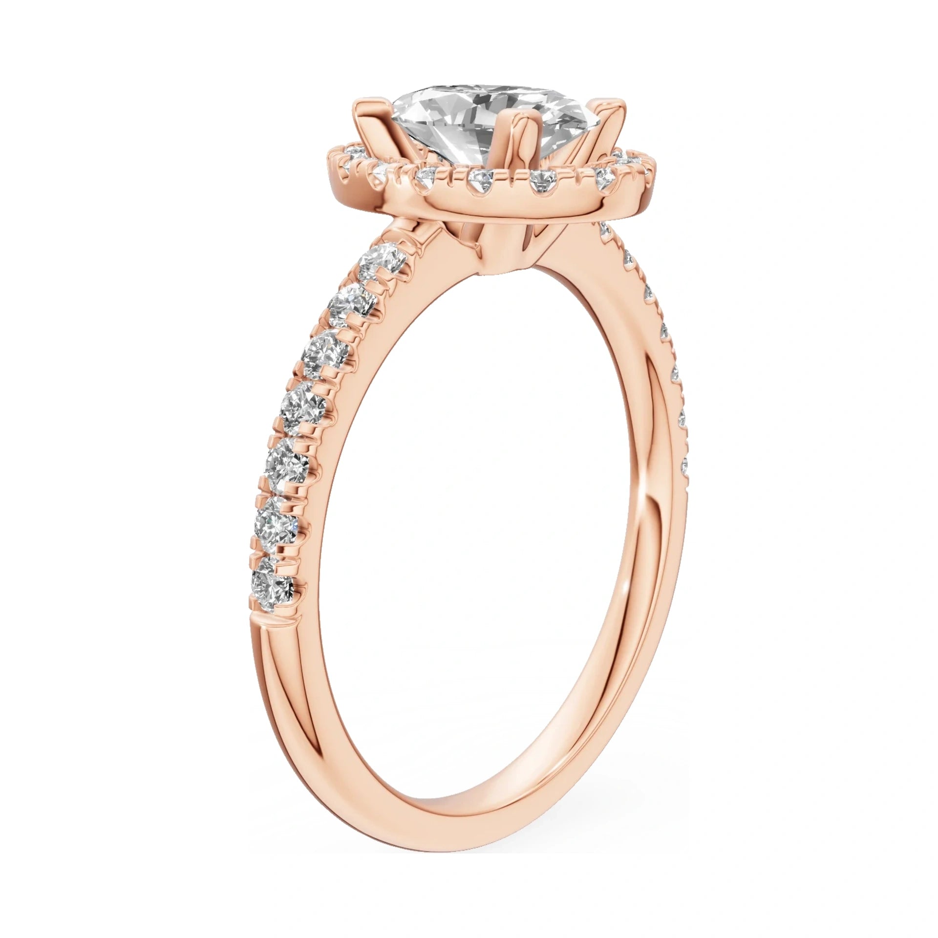14K rose gold GREMARI Seven Icon ring with 1.00 ct oval-cut natural diamond
