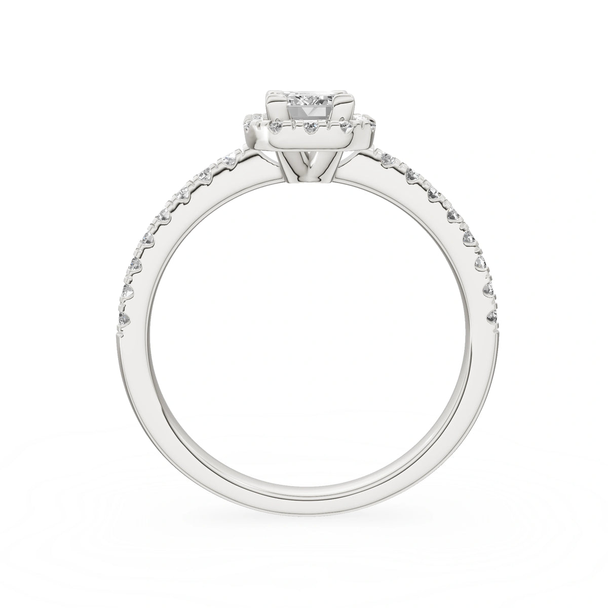 Gremari Seven Icon Verlobungsring aus Weißgold mit 0,50 ct Labordiamant – Emerald
