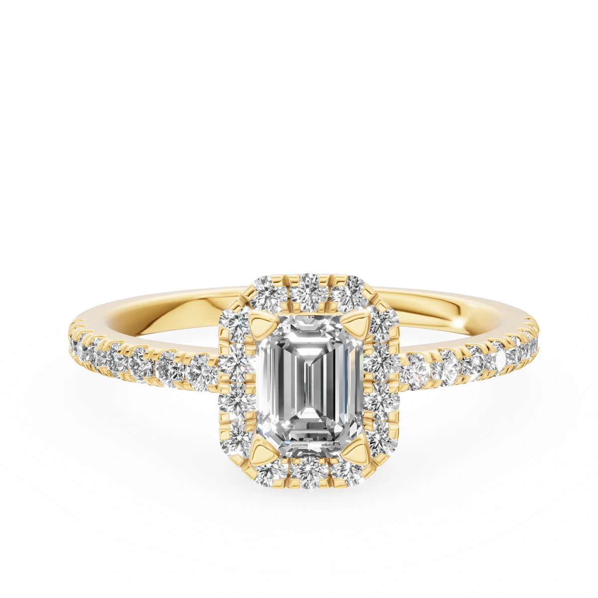Gremari Seven Icon Verlobungsring aus Gelbgold mit 0,50 ct Labordiamant – Emerald