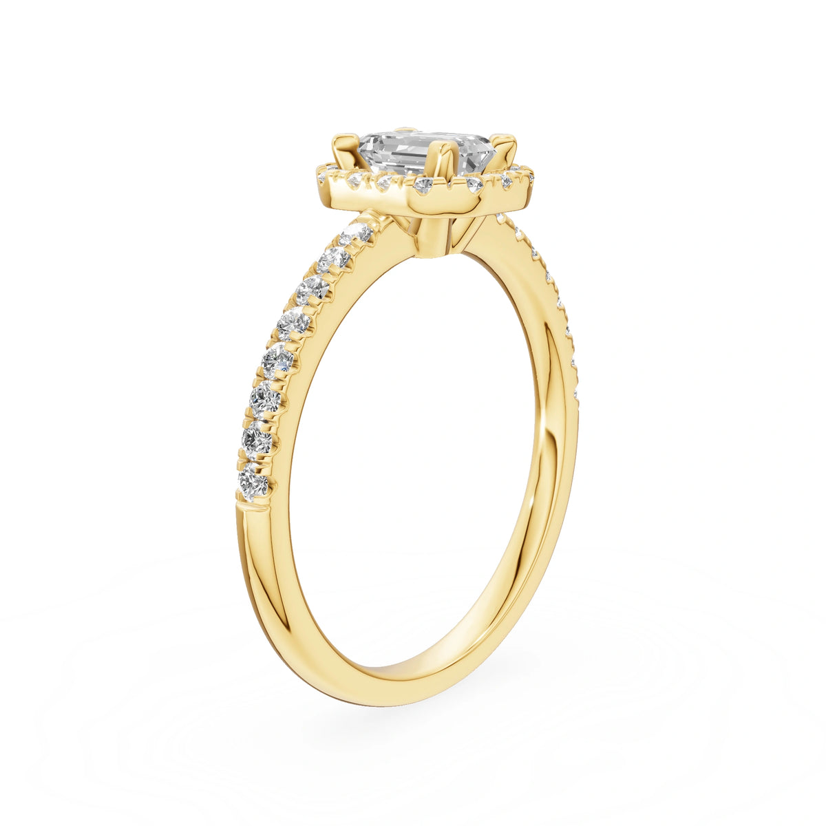 Gremari Seven Icon Verlobungsring aus Gelbgold mit 0,50 ct Labordiamant – Emerald