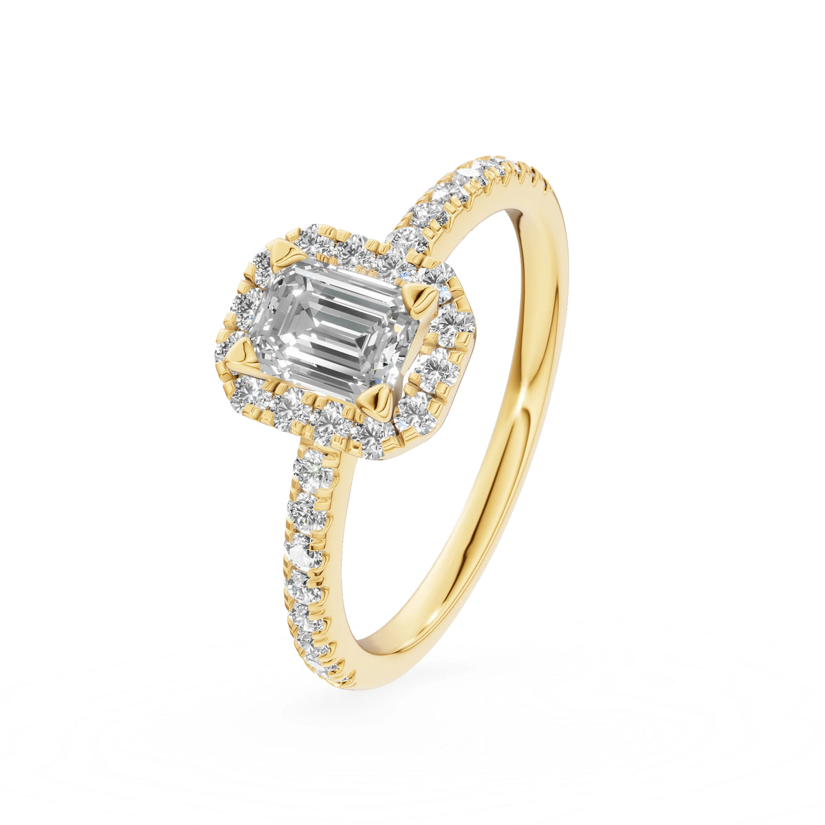 Gremari Seven Icon Verlobungsring aus Gelbgold mit 0,50 ct Labordiamant – Emerald
