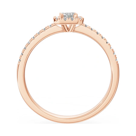 GREMARI Seven Icon emerald-cut natural diamond engagement ring in 14K rose gold, 0.24 ct