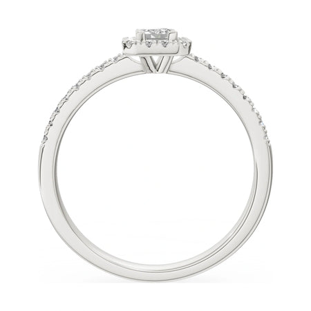 GREMARI Seven Icon emerald-cut natural diamond engagement ring in 14K white gold, 0.24 ct