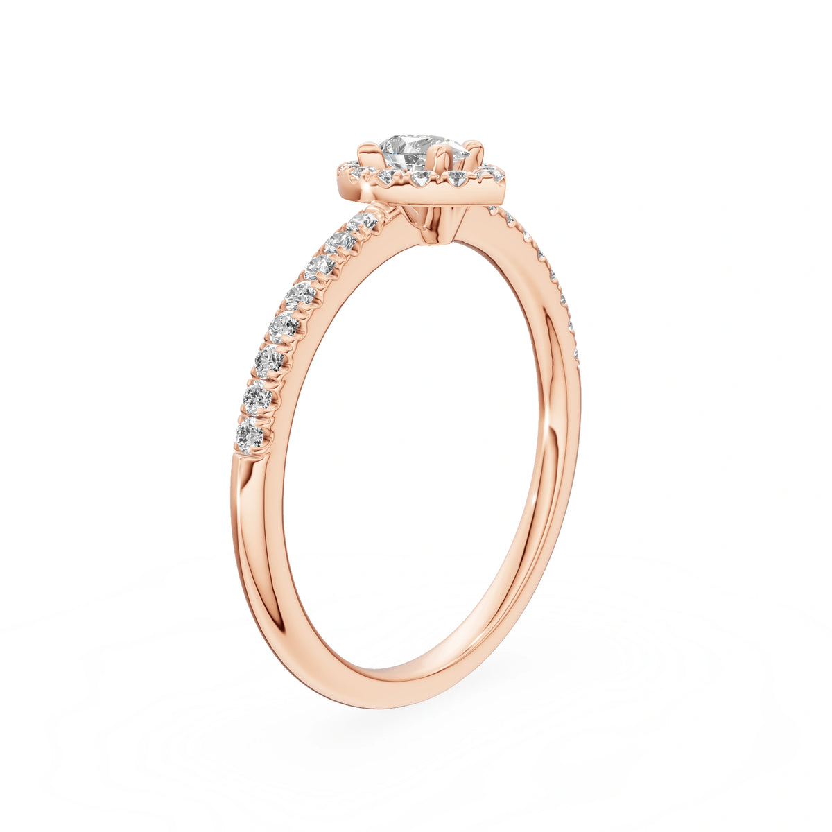 Gremari Seven Icon Verlobungsring aus Roségold mit 0,15 ct Labordiamant – Pear