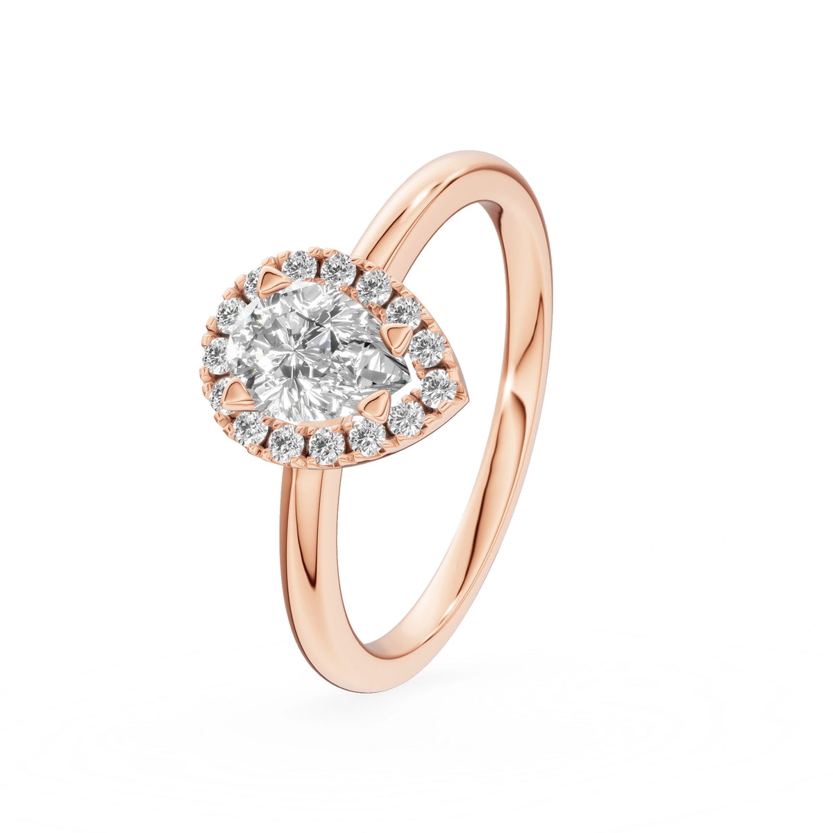 Gremari Seven Icon Verlobungsring aus Roségold mit 0,15 ct Labordiamant – Pear