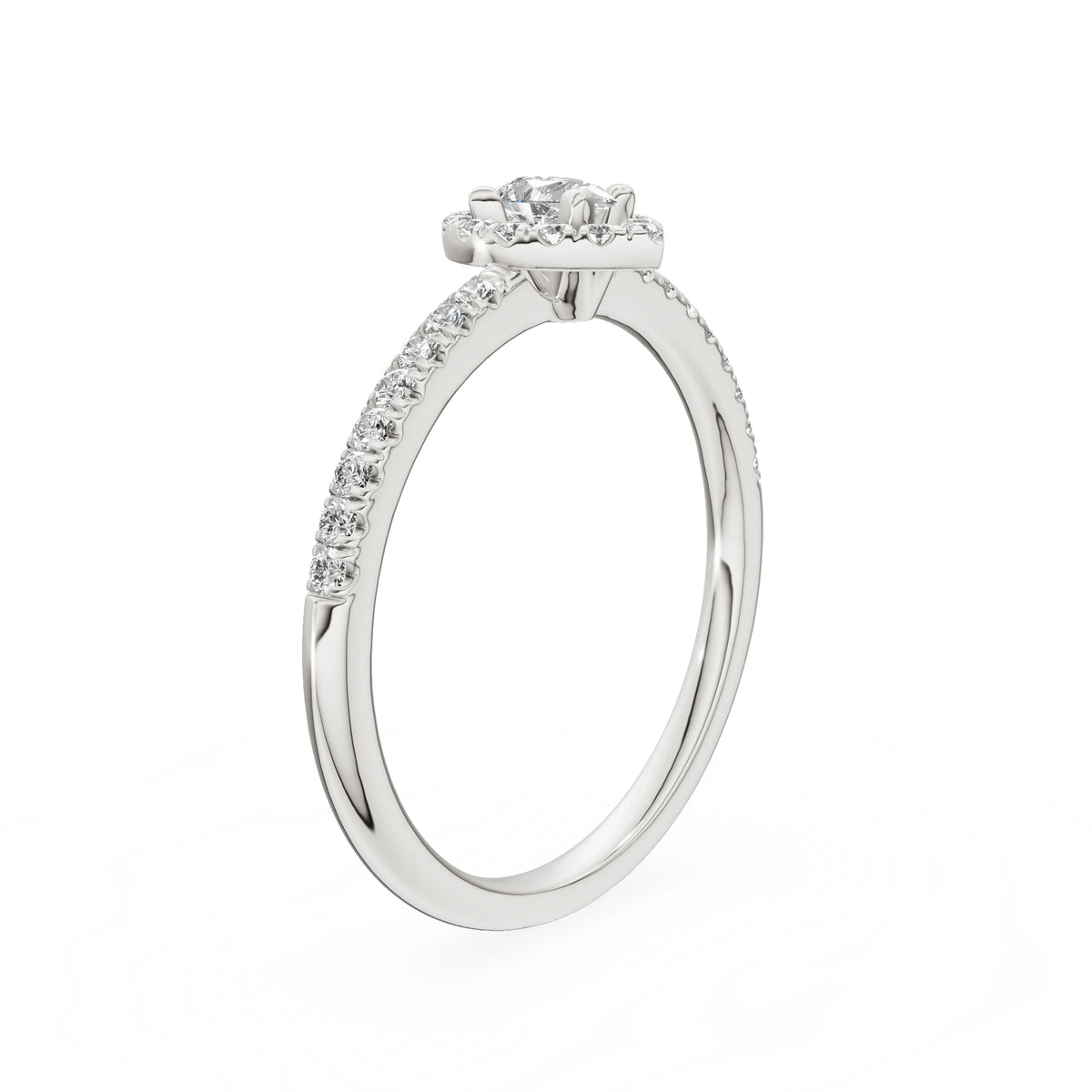 Gremari Seven Icon zásnubný prsteň z bieleho zlata s 0,15 ct lab-grown diamantom – Pear