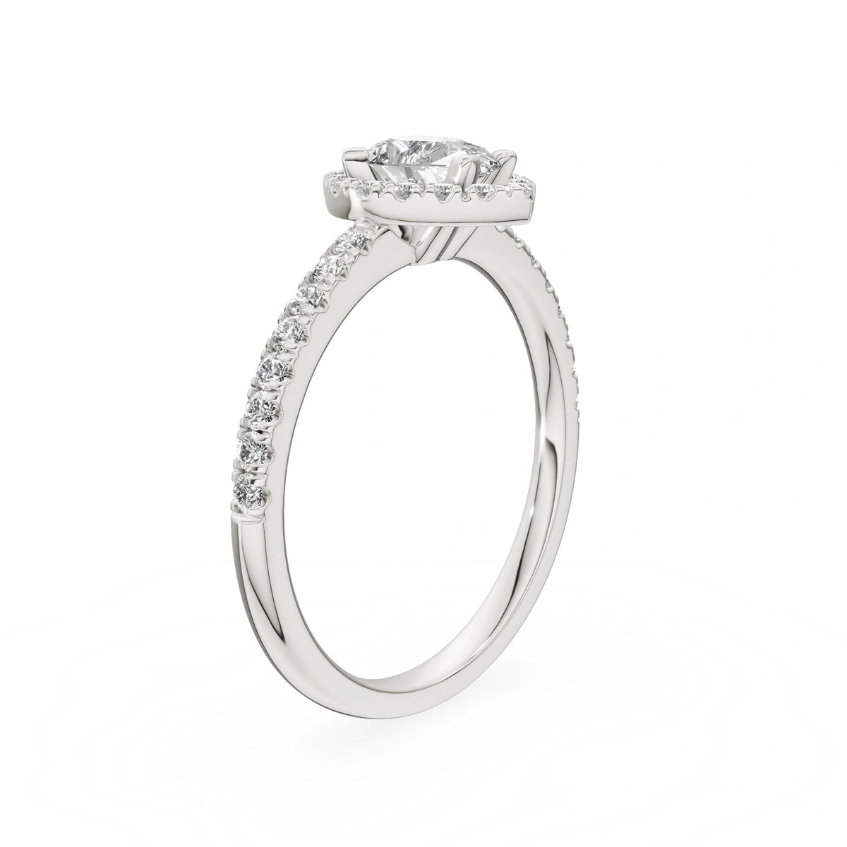 Bague de fiançailles en or blanc 14 carats (585) - Gremari Seven Promise avec diamant cultivé en laboratoire de 0,50 ct, taille poire