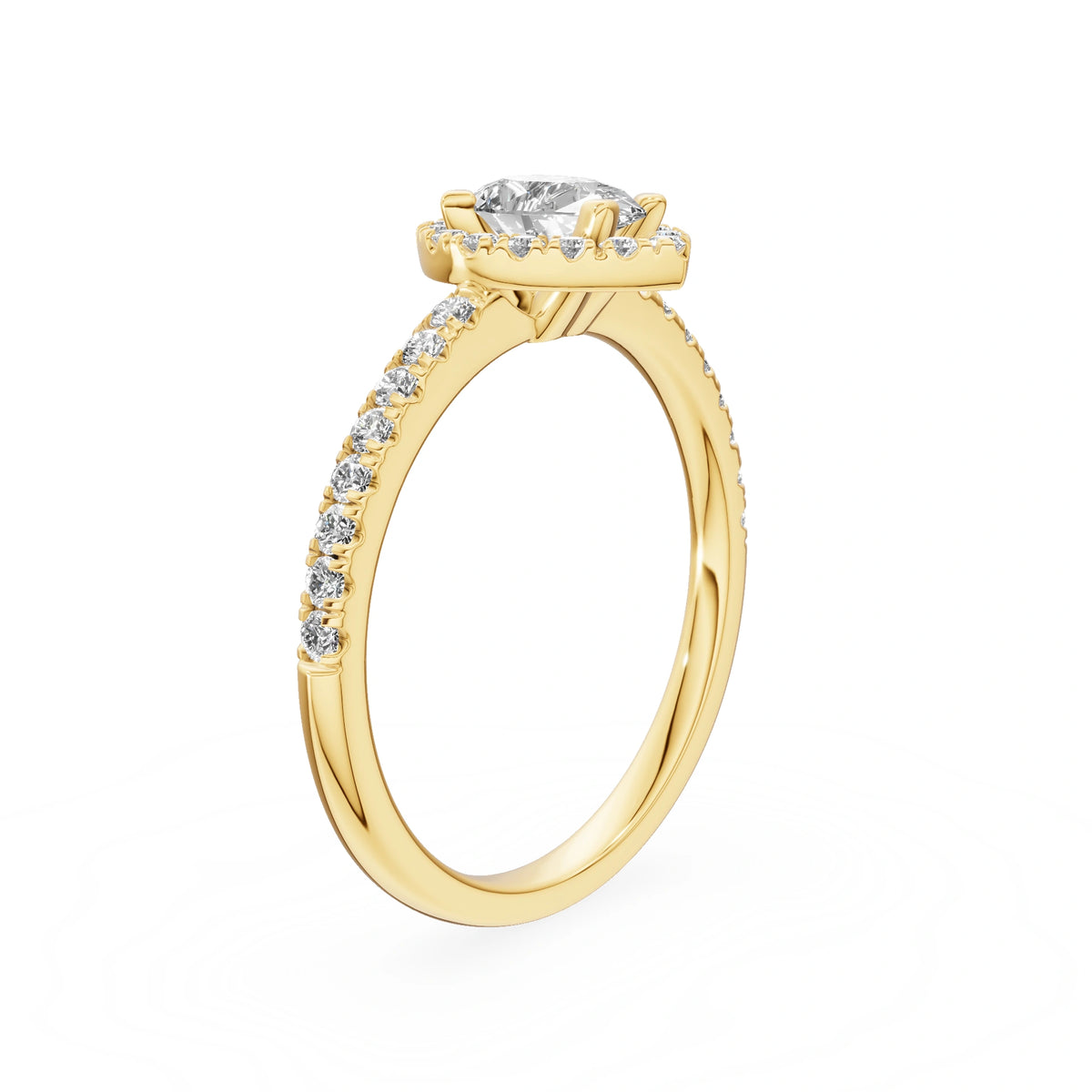 Yellow Gold 14K (585) Engagement Ring - Gremari Seven Icon with 0,50ct Lab Grown Diamond, Pear Cut