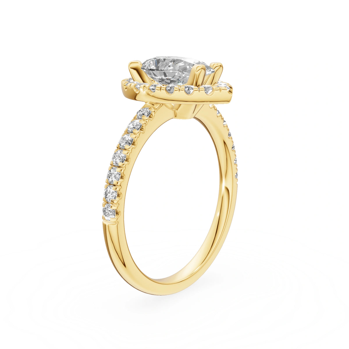 Gremari Seven Icon Verlobungsring aus Gelbgold mit 1,00 ct Labordiamant – Pear