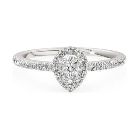 GREMARI Seven Icon 14K white gold engagement ring with 0.15 ct pear-cut natural diamond