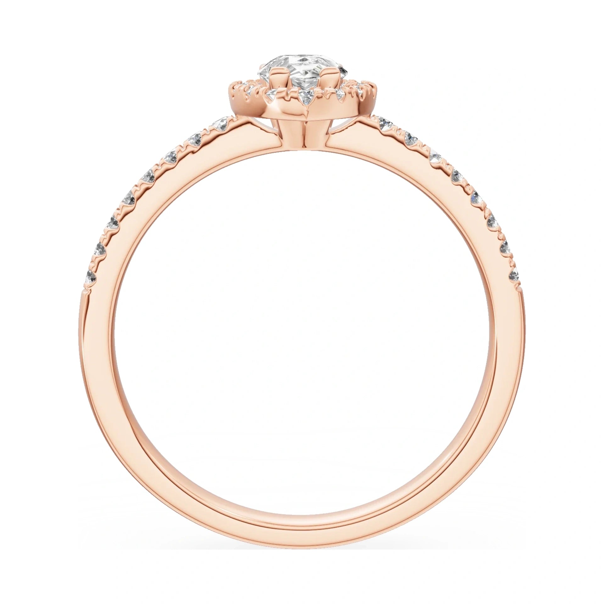 GREMARI Seven Icon pear-cut natural diamond engagement ring in 14K rose gold, 0.30 ct