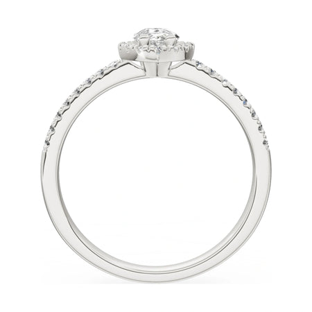 GREMARI Seven Icon pear-cut natural diamond engagement ring in 14K white gold, 0.30 ct