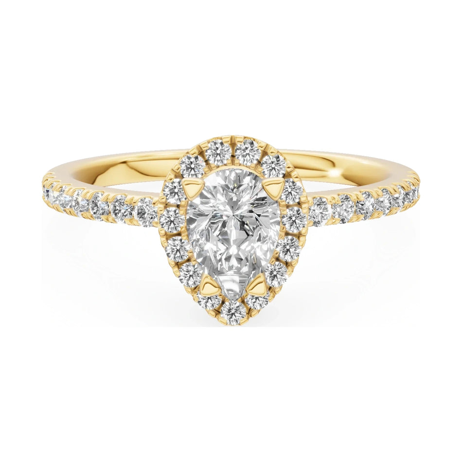 GREMARI Seven Icon 14K yellow gold engagement ring with 0.50 ct pear-cut natural diamond