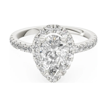 GREMARI Seven Icon 14K white gold engagement ring with 1.00 ct pear-cut natural diamond