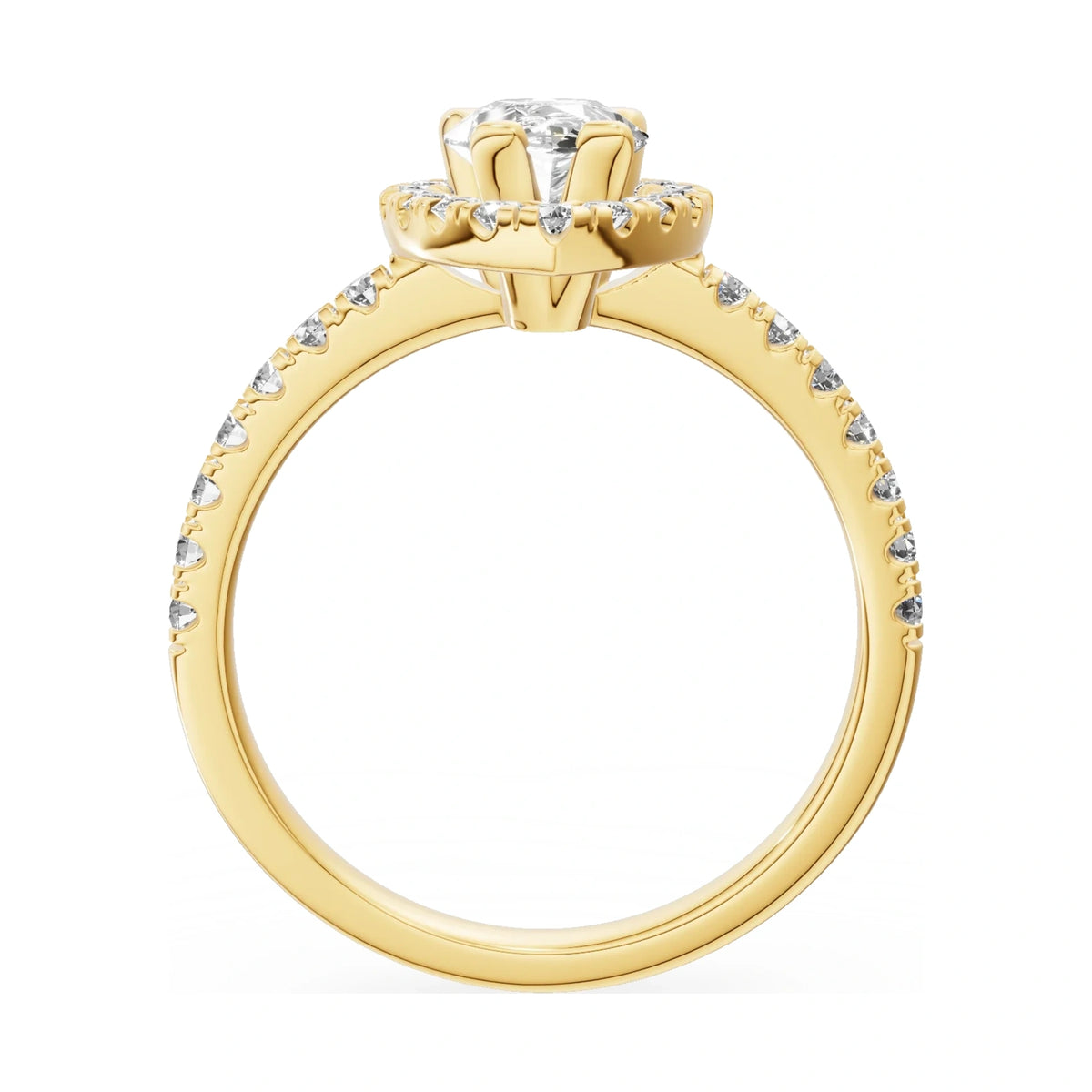 GREMARI Seven Icon pear-cut natural diamond engagement ring in 14K yellow gold, 1.00 ct