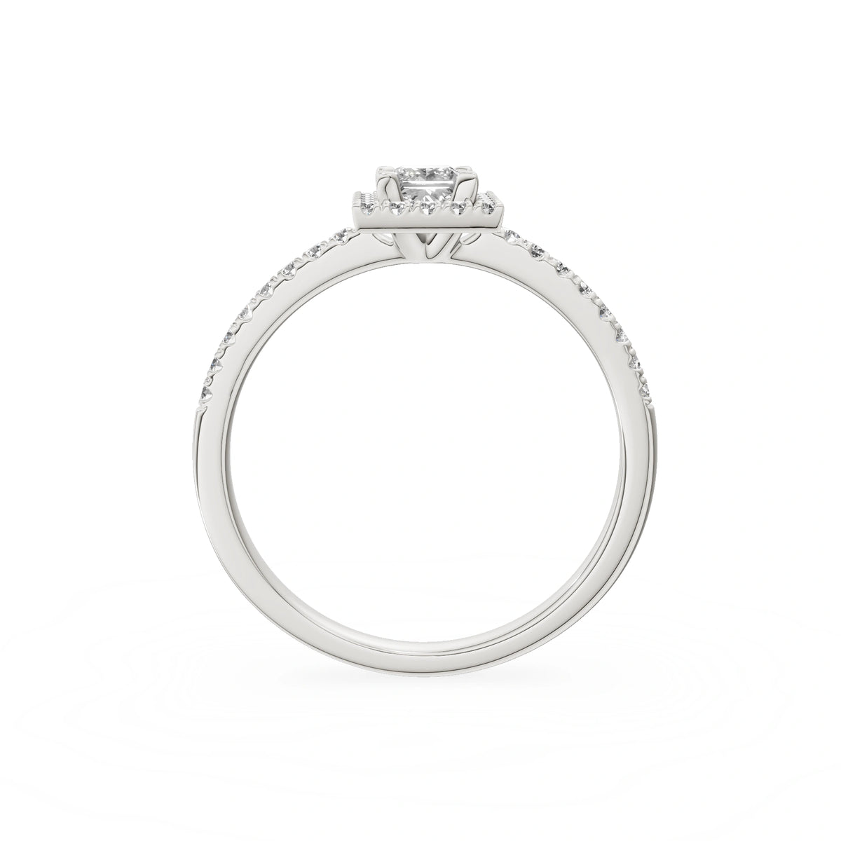 White Gold 14K (585) Engagement Ring - Gremari Seven Icon with 0,30ct Lab Grown Diamond, Princess Cut