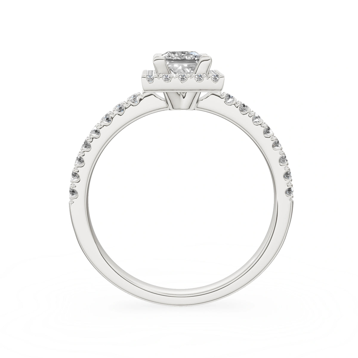 White Gold 14K (585) Engagement Ring - Gremari Seven Icon with 0,50ct Lab Grown Diamond, Princess Cut