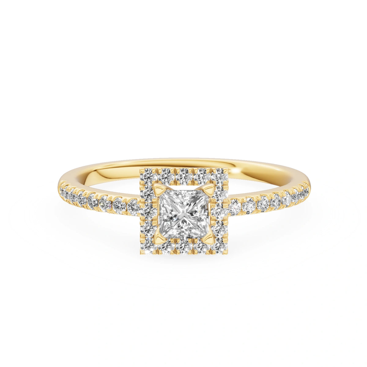 Gremari Seven Icon zásnubní prsten ze žlutého zlata s 0,30 ct lab-grown diamantem – Princess