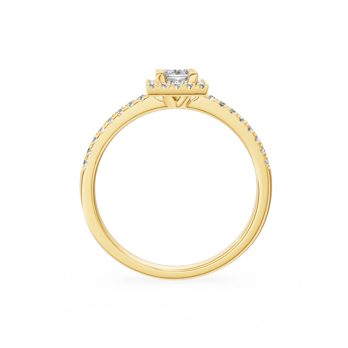 Gremari Seven Icon zásnubní prsten ze žlutého zlata s 0,30 ct lab-grown diamantem – Princess