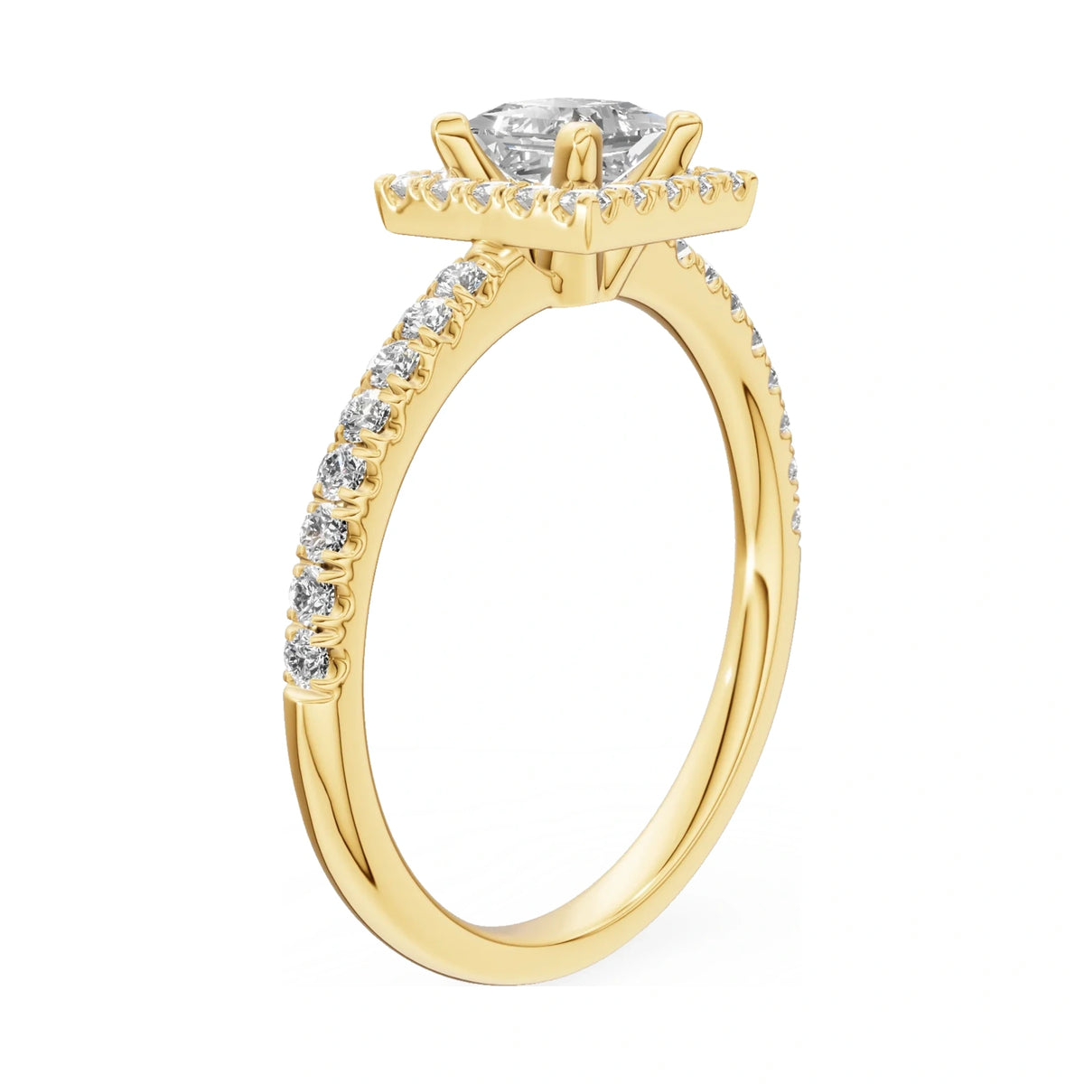 14K yellow gold GREMARI Seven Icon ring with 0.50 ct princess-cut natural diamond