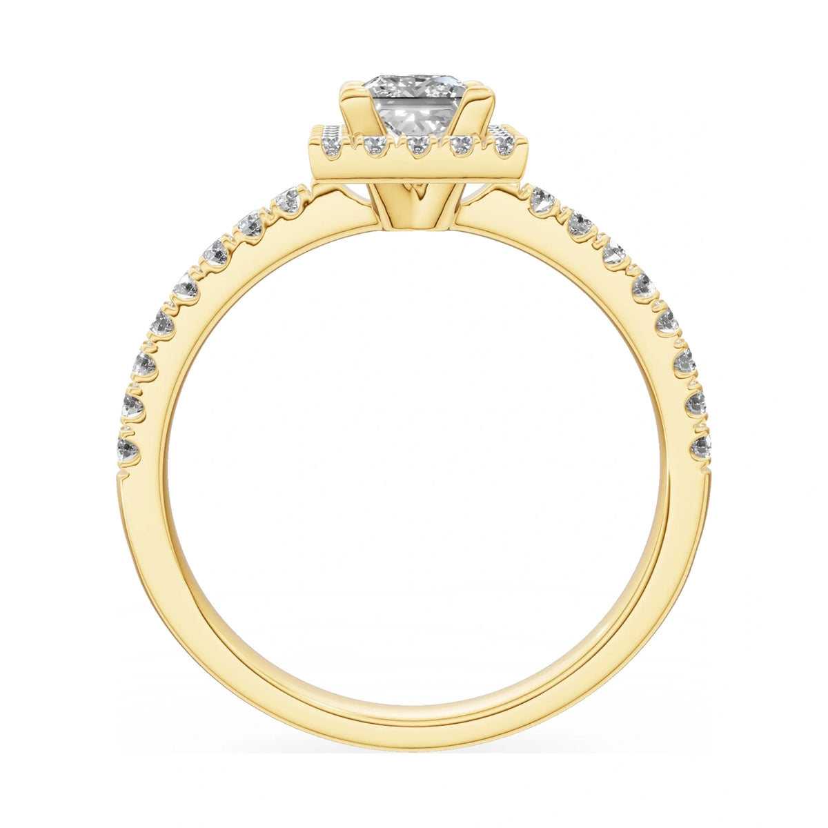 GREMARI Seven Icon princess-cut natural diamond engagement ring in 14K yellow gold, 0.50 ct