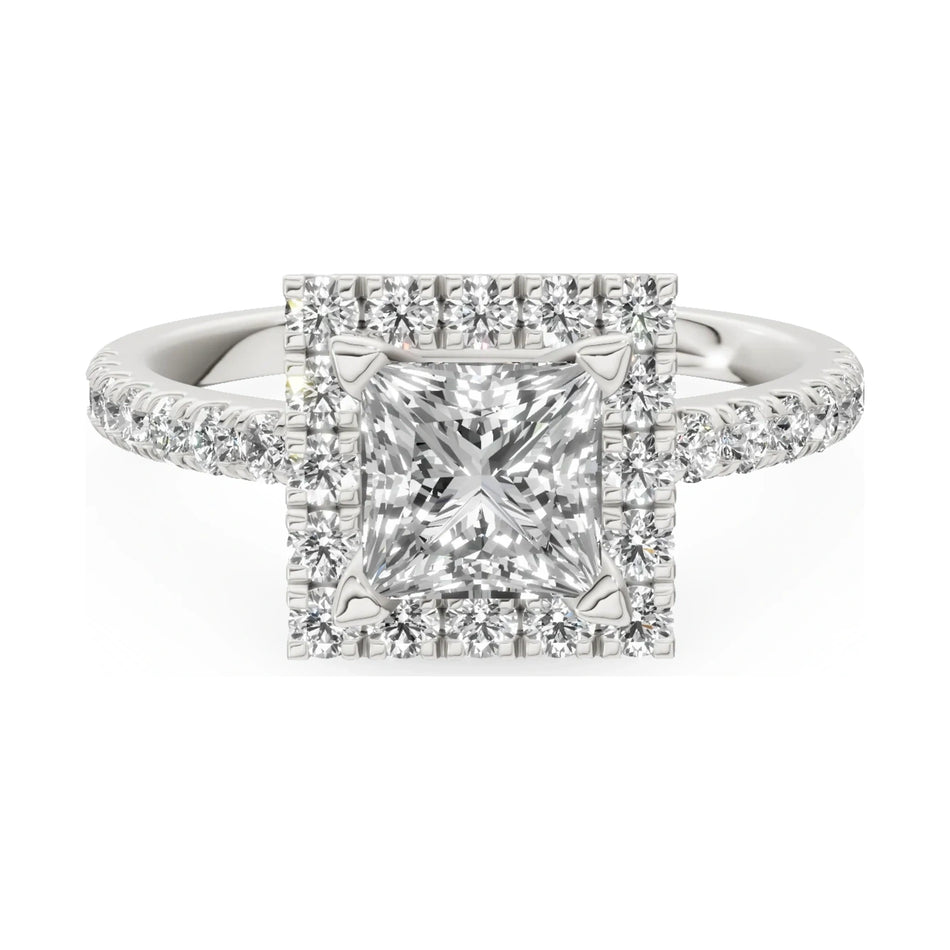 GREMARI Seven Icon 14K white gold engagement ring with 1.00 ct princess-cut natural diamond