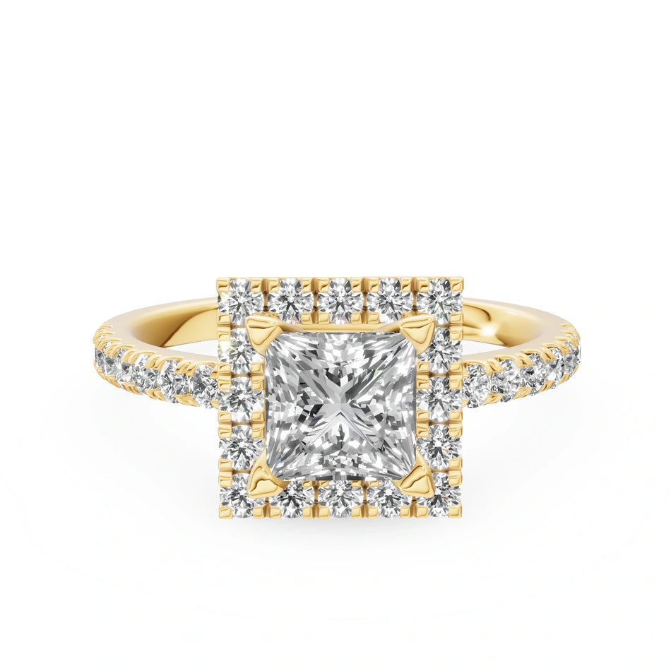 Gremari Seven Icon zásnubní prsten ze žlutého zlata s 1,00 ct přírodním diamantem – Princess