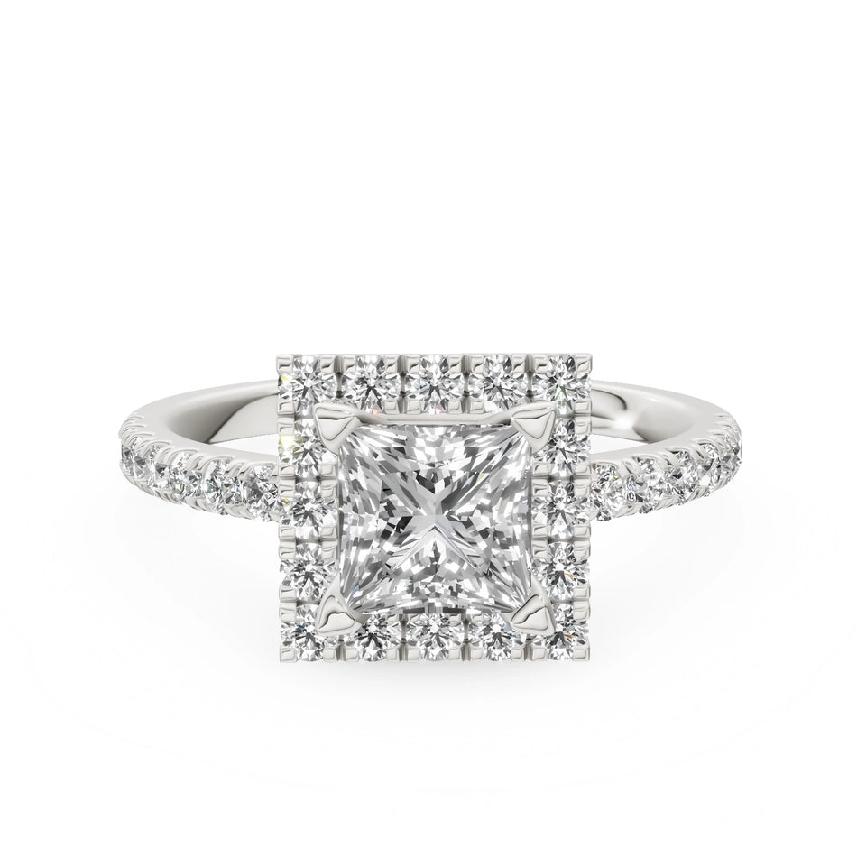 Gremari Seven Icon zásnubní prsten z bílého zlata s 1,00 ct přírodním diamantem – Princess