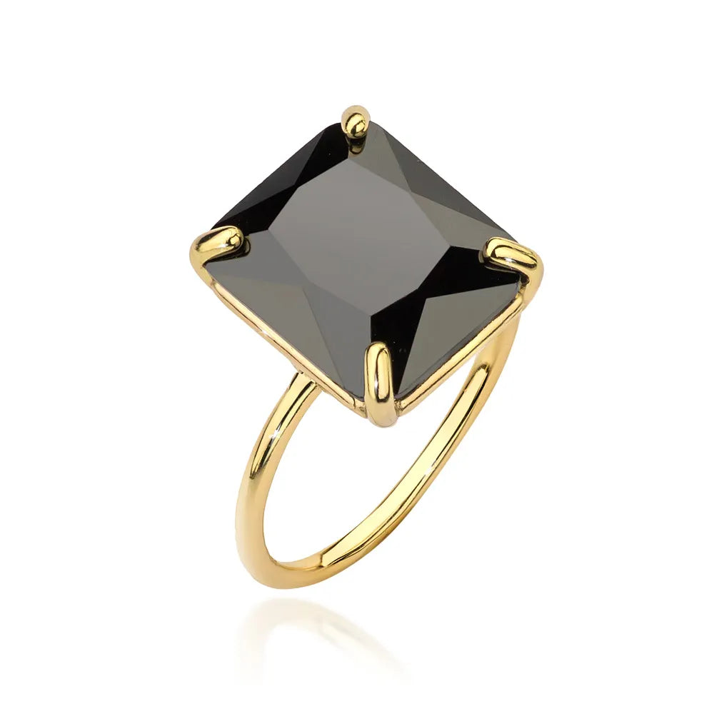 bague en argent plaqué or avec zirconium jp016-925-czz