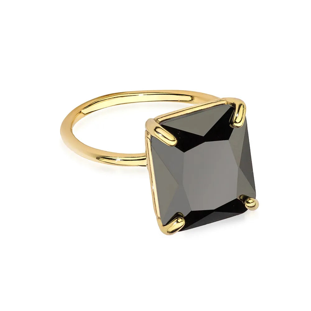 bague en argent plaqué or avec zirconium jp016-925-czz