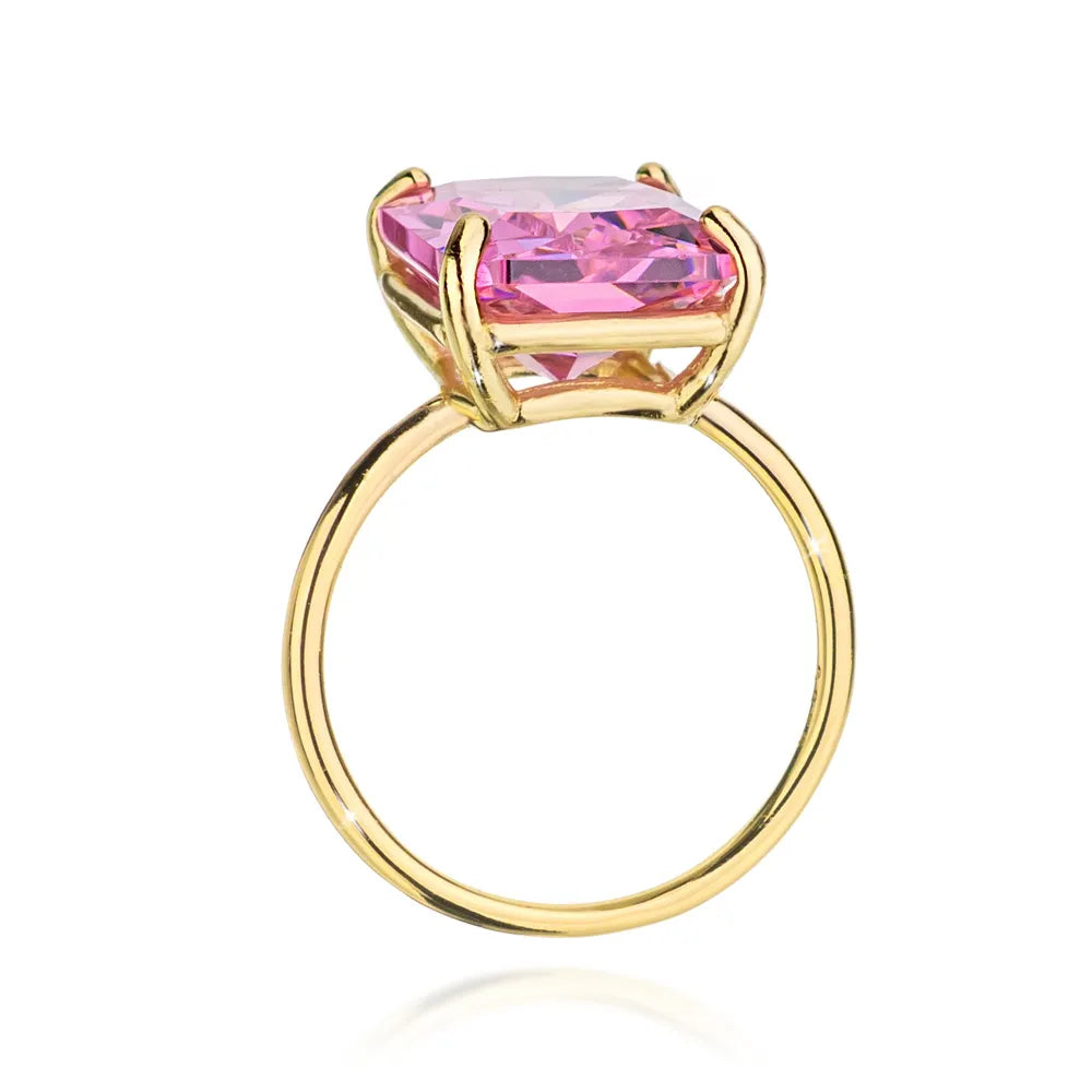 bague en argent plaqué or avec zirconia jp016-925-rz