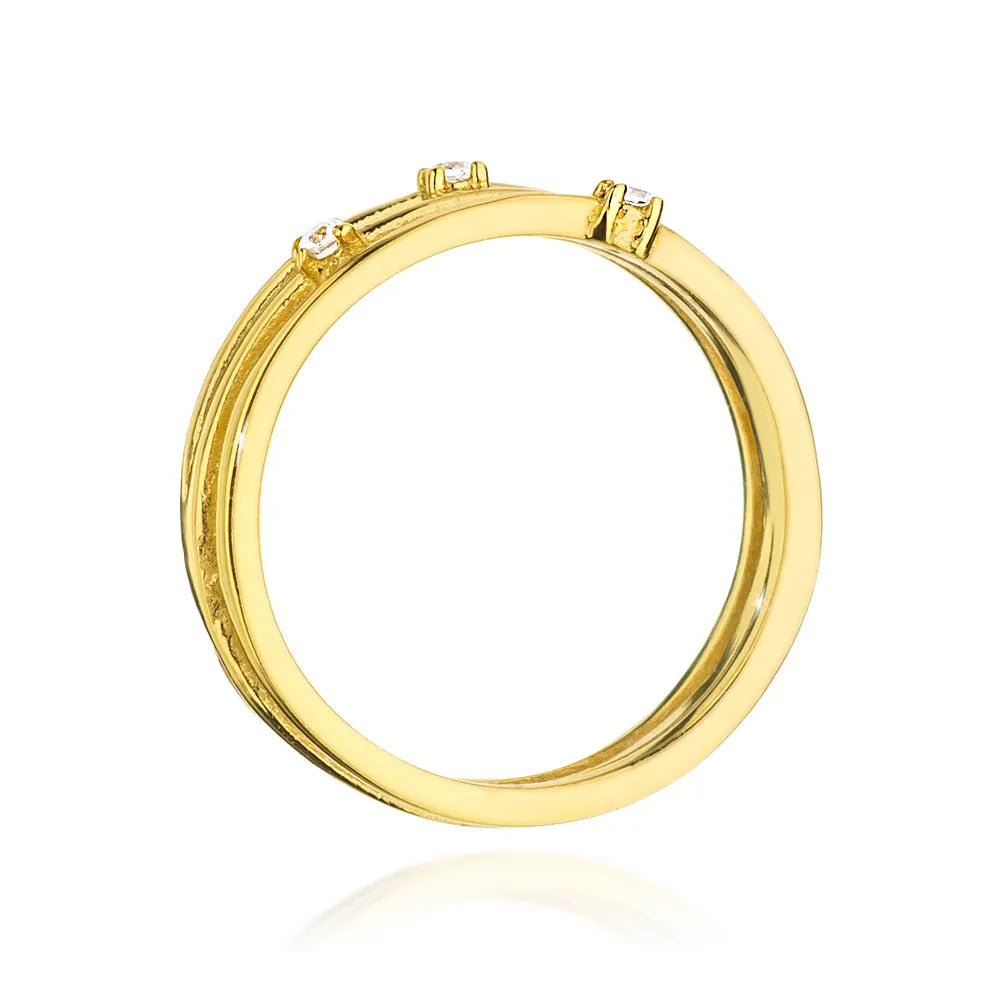 bague en argent plaqué or avec zirconium jp019-925-z