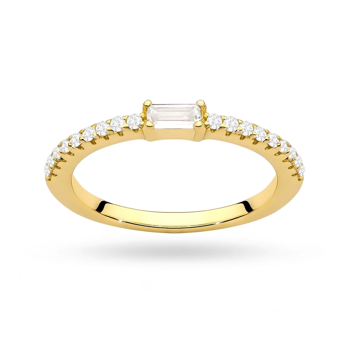 bague en argent plaqué or avec zirconium jp061-925-bz