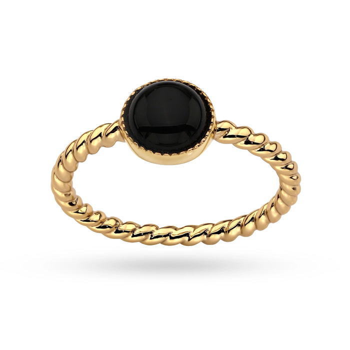 Gold-plated silver onyx ring — GREMARI product photo