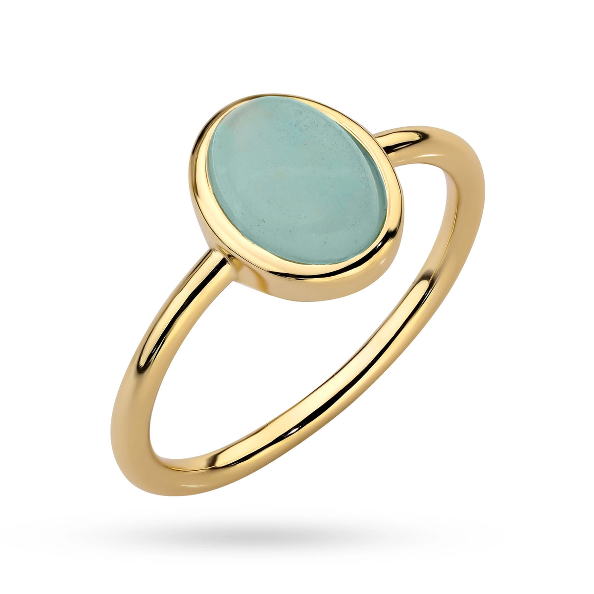 bague en argent plaqué or avec amazonite jp084-925-tz