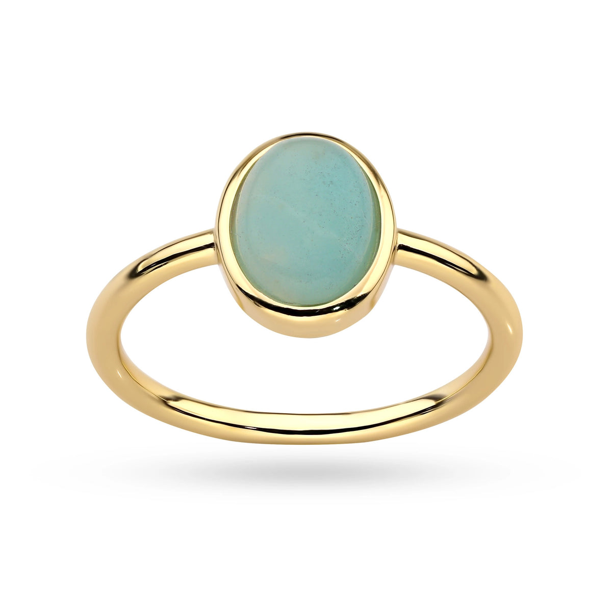 bague en argent plaqué or avec amazonite jp084-925-tz