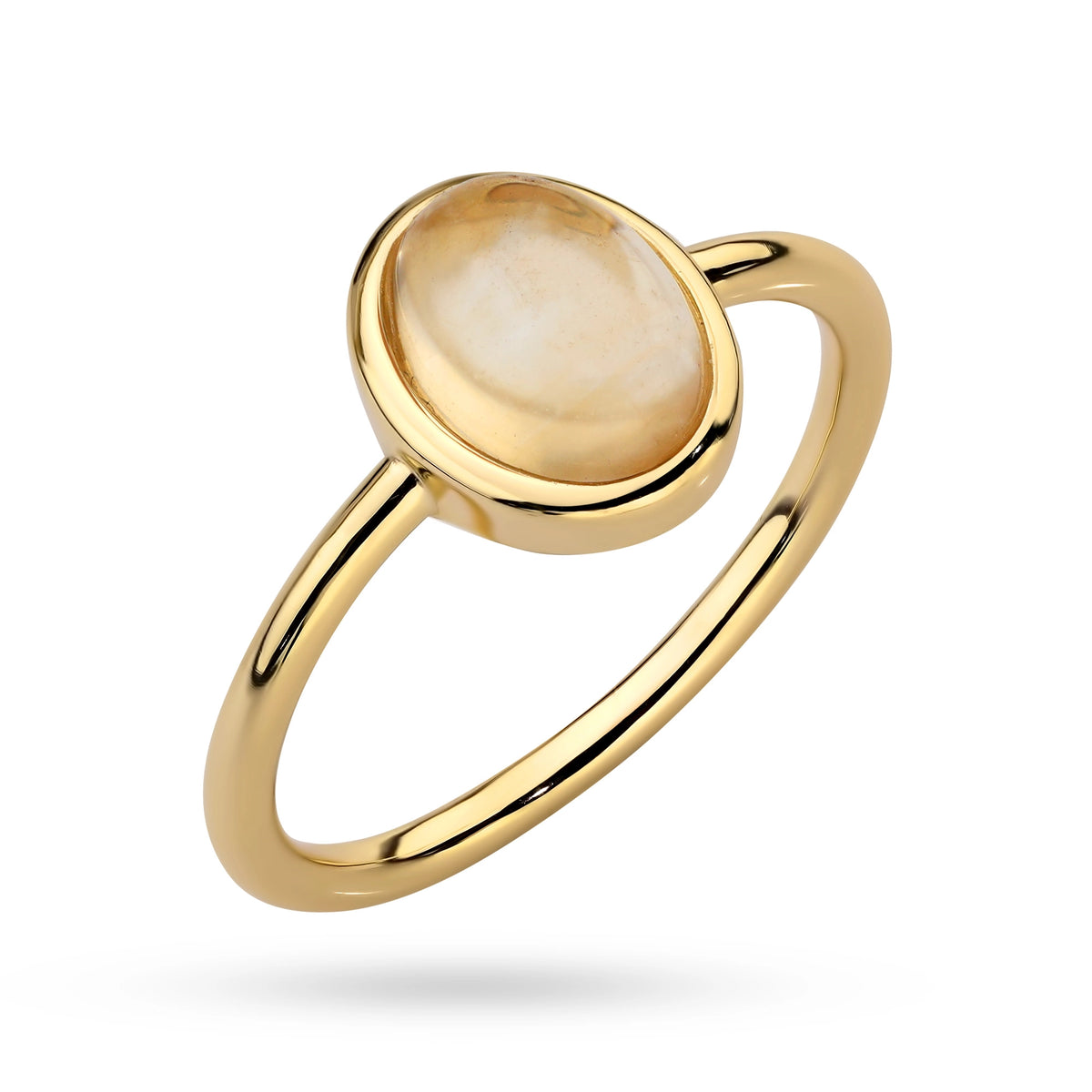 bague en argent plaqué or avec citrine jp084-925-zz